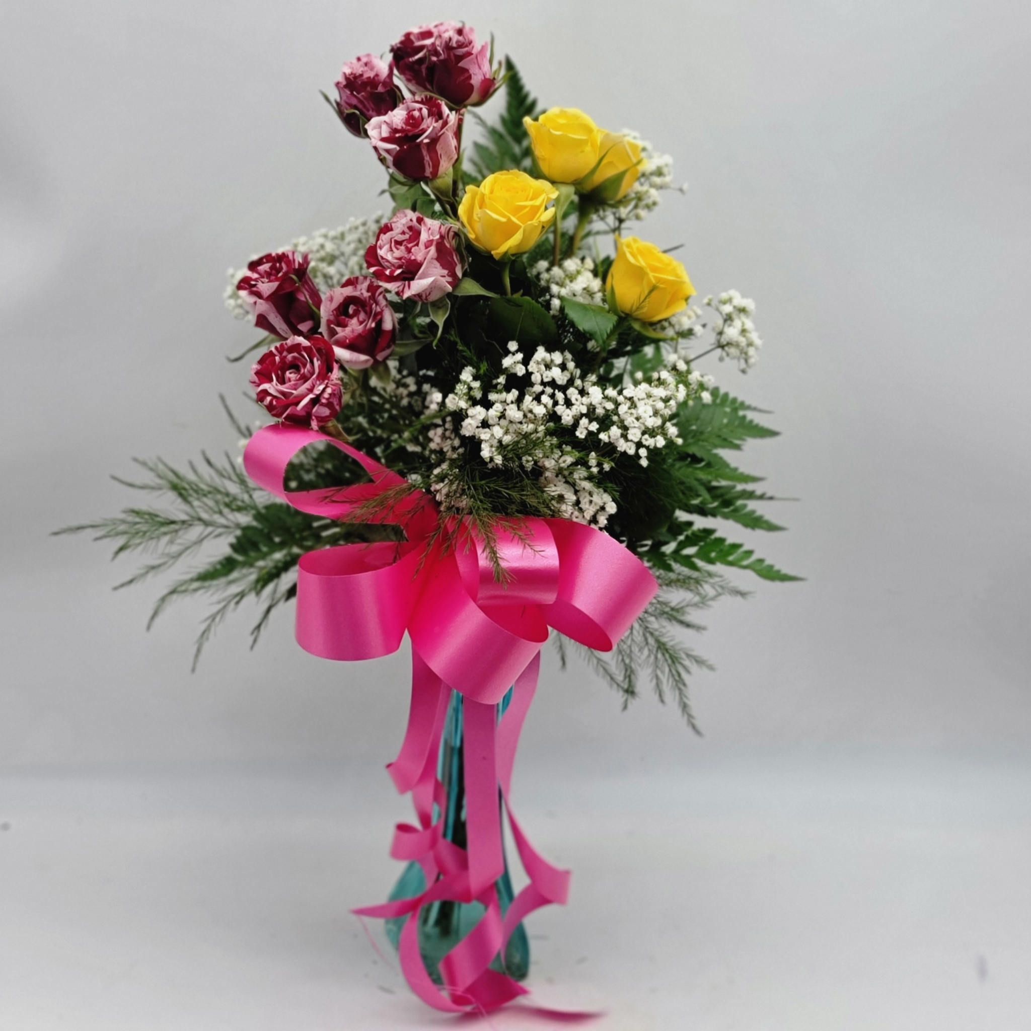 Roses 3 stems of Mixed colour mini roses Nikko's Creations